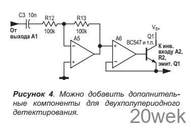 Усложненный измеритель уровня звука с логарифмической шкалой