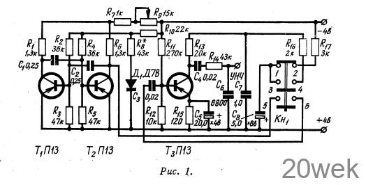 Простой электромузыкальный инструмент на транзисторах