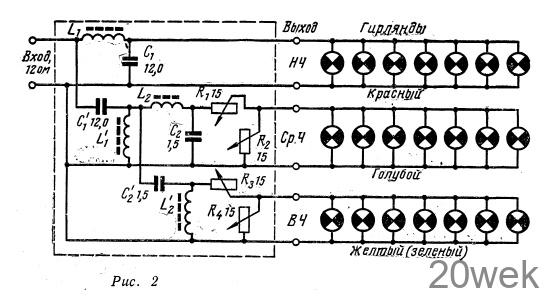 "Музыкальный" свет на елке