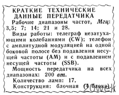 ПЕРЕДАТЧИК ПЕРВОЙ КАТЕГОРИИ