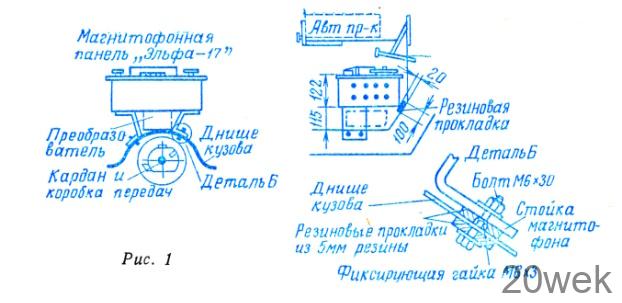 МАГНИТОФОН В АВТОМОБИЛЕ „ВОЛГА"