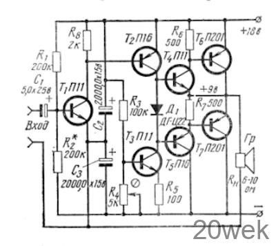 Стабильный бестрансформаторный усилитель НЧ